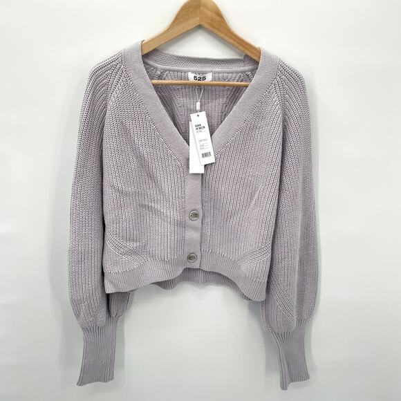 525 AMERICA FOR EVEREVE NWT Brooke Balloon Sleeve Knit Cardigan // L - Picture 4 of 13